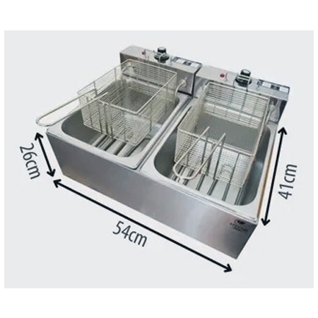 Fritadeira Eltrica FDS 12 Litros Cuba Dupla Inox 220V Stevan Metal