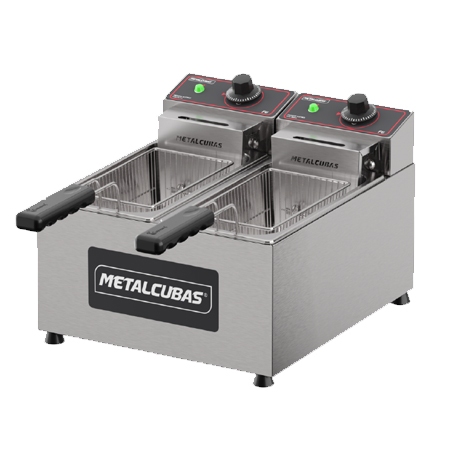 Fritadeira Eltrica FE 2 C 6 Litros Cuba Dupla Inox 4400W 220V Metalcubas