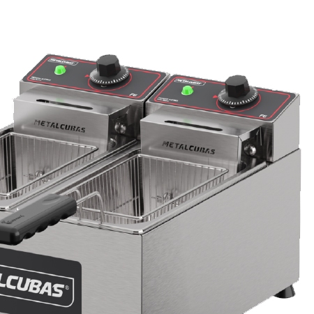 Fritadeira Eltrica FE 2 C 6 Litros Cuba Dupla Inox 4400W 220V Metalcubas