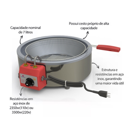 Fritadeira Eltrica Tacho PR-70 E 7 Litros 220V Progs